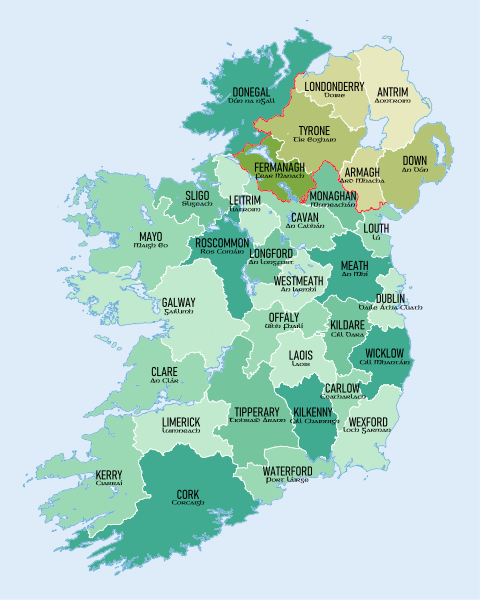 map of ireland counties 1