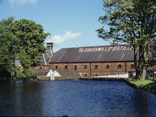 A view of the Bushmills Distillery, County Antrim, Ireland.